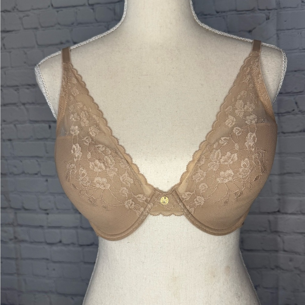 {Natori} Elegant Lace Underwire Bra - Tan